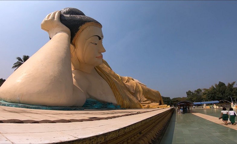 outdoor reclining Buddha statue