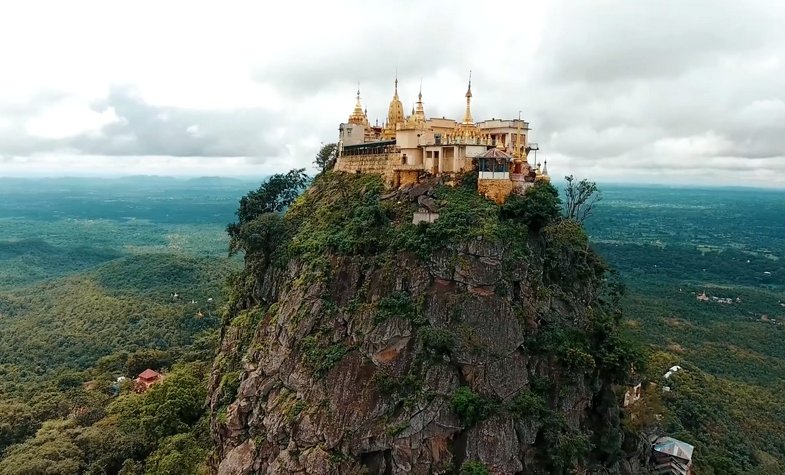 Mount Popa temple is perched on top of a vocalnic plug