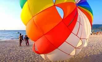 Parachute on beach, Phuket, Thailand