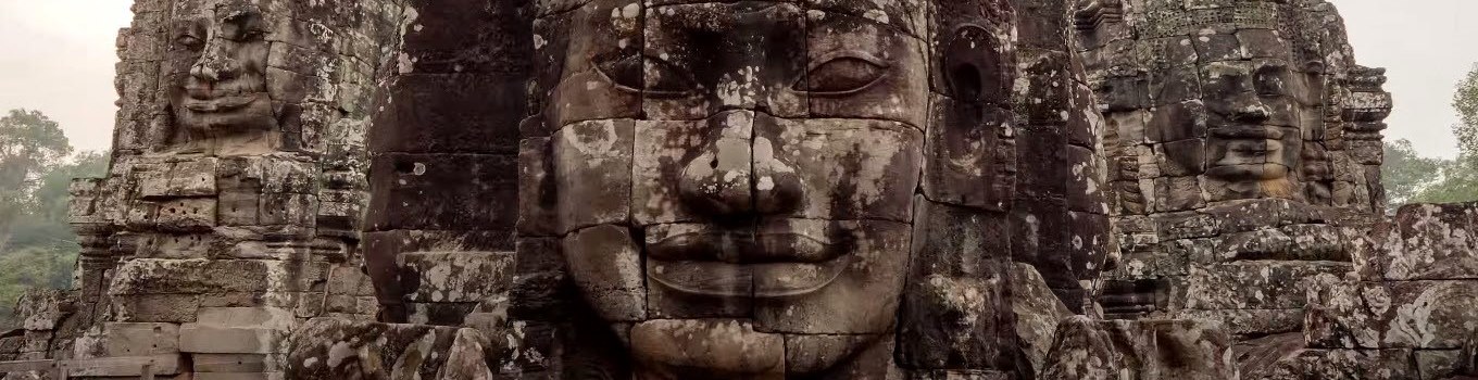 Mysterious smiling on the Bayon temple, Siam Reap, Cambodia