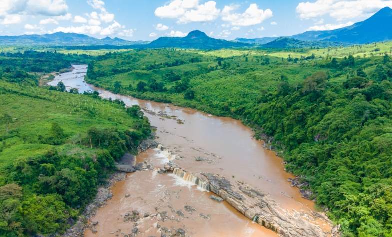 Unspoiled waterfall between Vietnam-Laos border