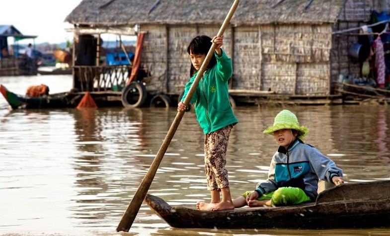 cambodia, Chong Kneas Floating Village on Tonle Sap