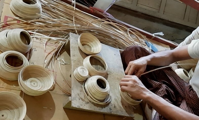 Burmese artisan is making pottery