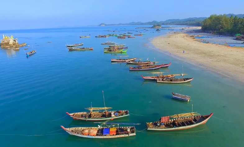 Kyaikhtiyo Beach blends serene forests with clear blue sea