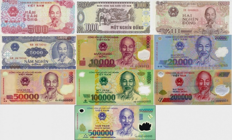 Vietnam's currency, the dong (vnd), features ho chi minh on its bills.
