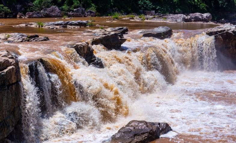 Pristine waterfall in Laos